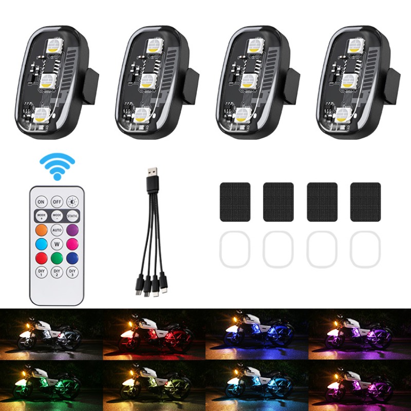 Drone Led Light - Drone Motosiklet RGB LED Flaş Işıkları,