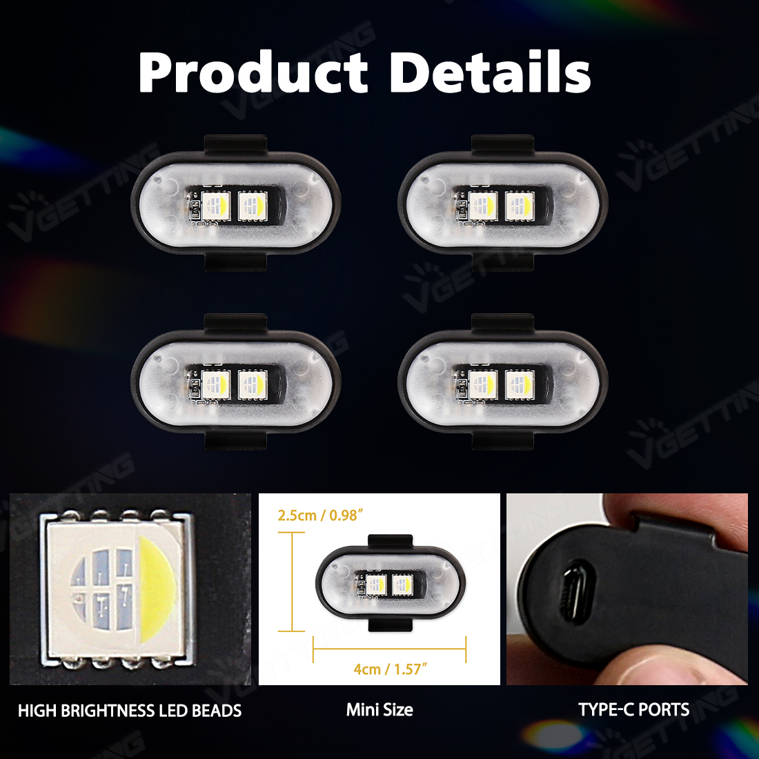 4 adet Mini Drone çakarlı lamb - Drone Led Light incelemesi ve fiyatı